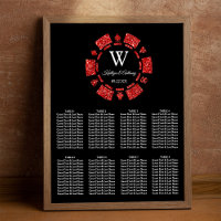 Red Glitter Poker Chip Casino Wedding