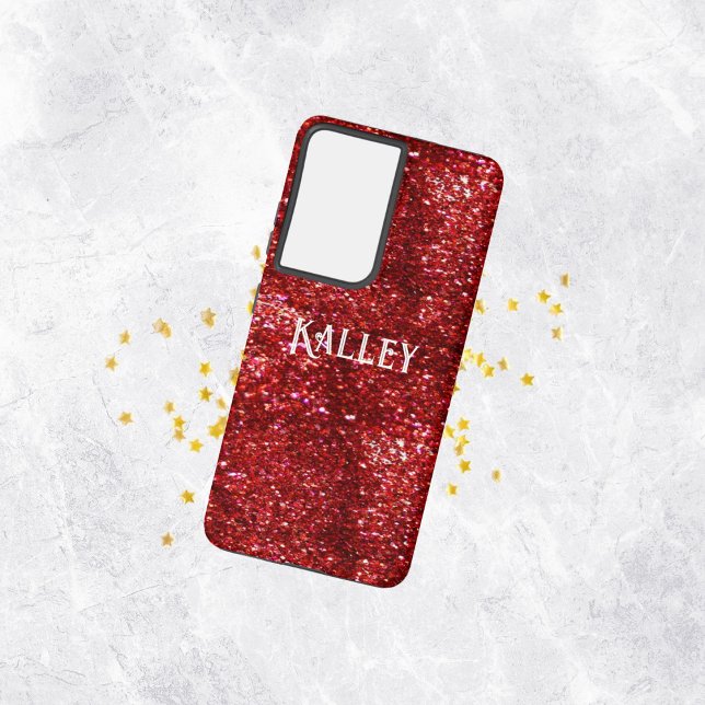 Red Glitter   Samsung Galaxy S21 Ultra Case (Creator Uploaded)