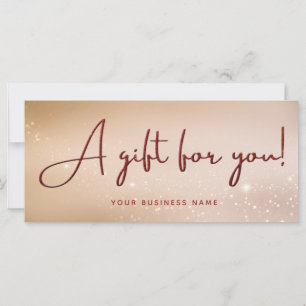 Red Glitter Script Business Gift Certificate