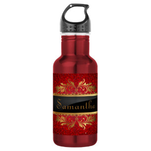 Red Glitter Sequin Disco 32. oz. 532 Ml Water Bottle