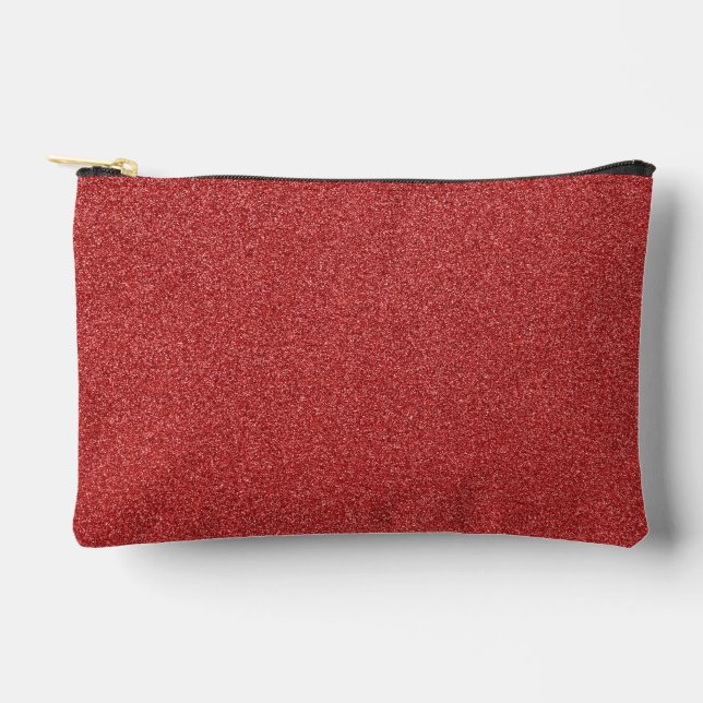 Red Glitter, Sparkle, Glitter Background Accessory Pouch (Front)