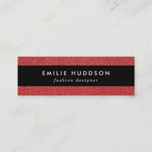 Red Glitter, Sparkle, Glitter Background Mini Business Card