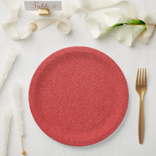 Red Glitter, Sparkle, Glitter Background Paper Plate