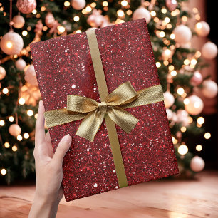 Red Glitter Sparkle Wrapping Paper