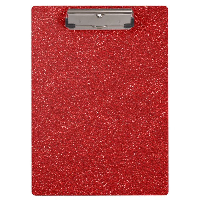 Red Glitter, Sparkly, Glitter Background Clipboard (Front)