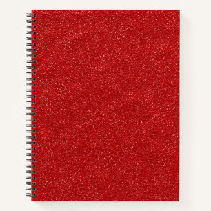 Red Glitter, Sparkly, Glitter Background Notebook