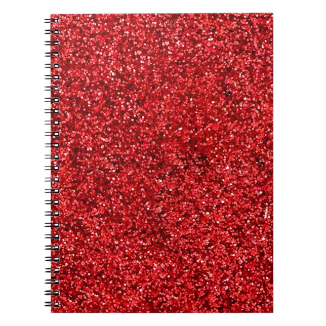 Red Glitter Spiral Notebook (Front)