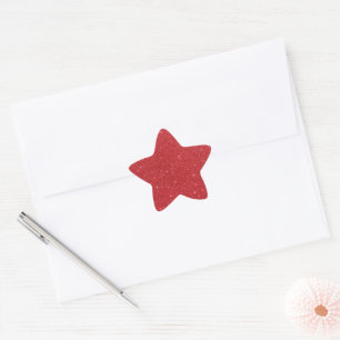 Red glitter star sticker