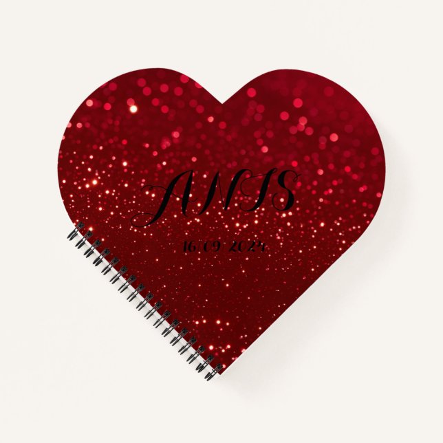 red Glitter texture design Spiral Notebook (Front)