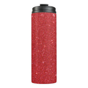 Red glitter thermal tumbler