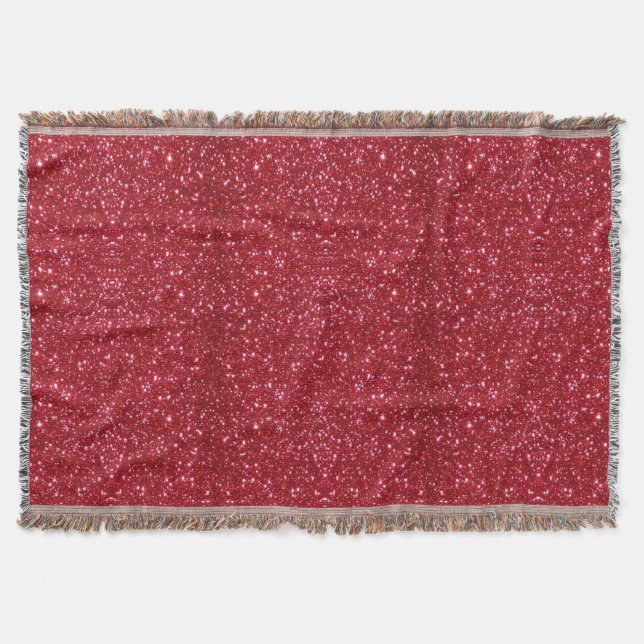 Red Glitter Throw Blanket (Front)