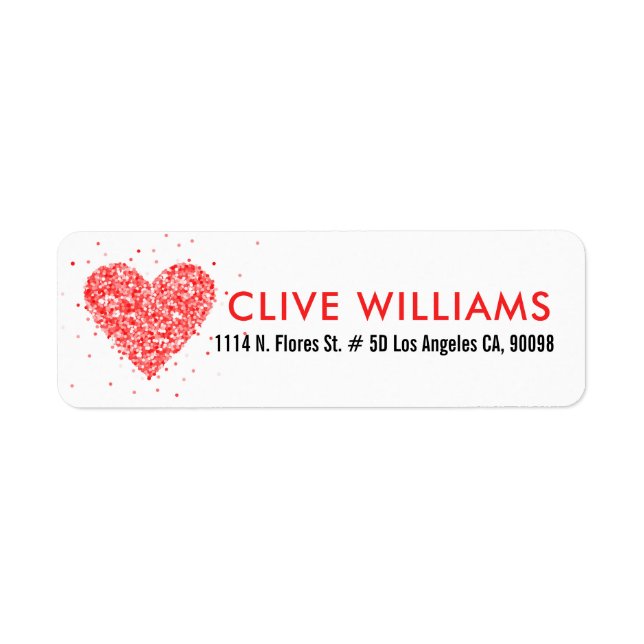 Red Glitter Valentines Heart Illustration (Front)