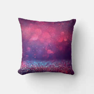 Red glitter vintage lights background. cushion