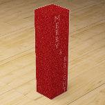 Red Glitter Wine Box<br><div class="desc">Red Glitter Look Wine Gift Box. This Christmas gift box has an elegant, simple red glitter look. Please note this is not real glitter. You can easily customise this item with your own messages. You can choose the font style and the colour of text. Coordinate with the other items in...</div>