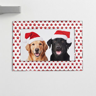 Red glitters stars magnetic frame