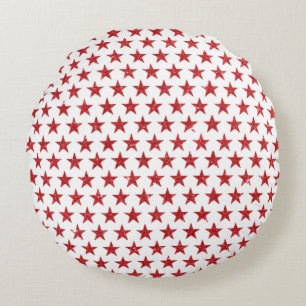 Red glitters stars  round cushion