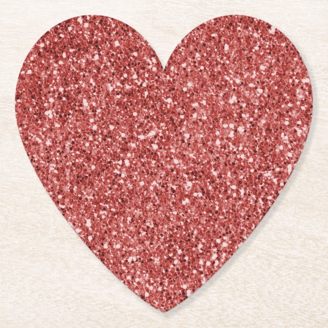 Red Glitz Glitter    Paper Coaster (Front)