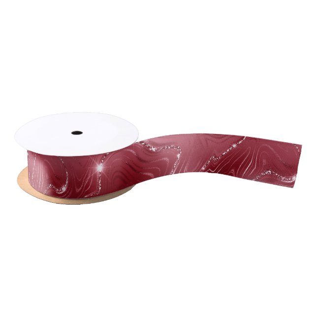 Red Glitzy Sparkle Christmas Satin Ribbon (Spool)