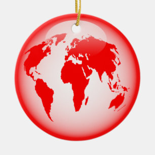 Red Glossy Globe Ceramic Tree Decoration