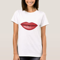 Red Glossy Lips Kiss Chic Modern Glam Beauty