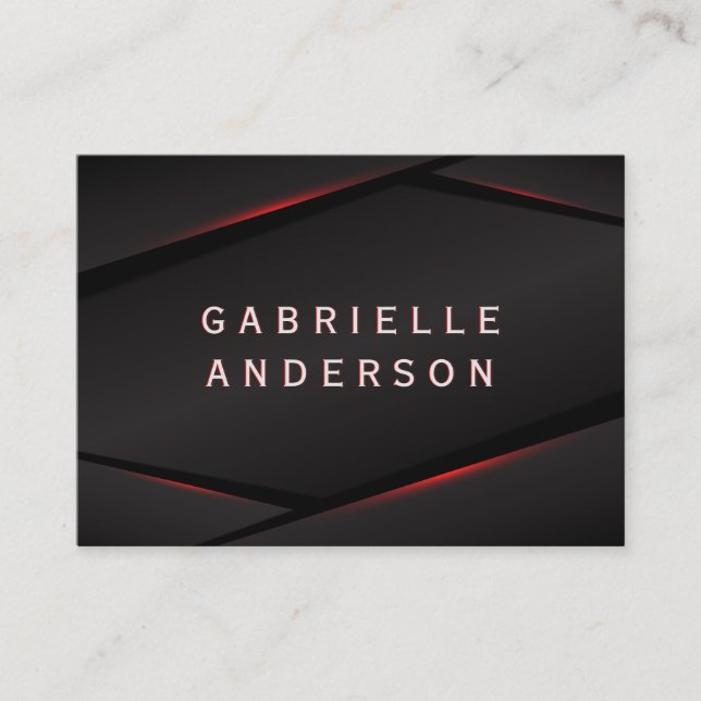 Red Glow Abstract Background Business Card (Front)