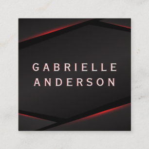 Red Glow Abstract Background Square Business Card