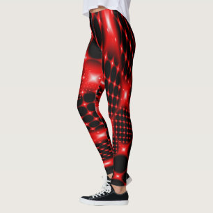 Red glowing fractal leggings