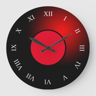 Red Glowing Orb Large Clock