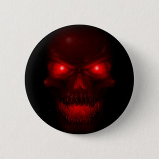 Red Glowing Skull 6 Cm Round Badge