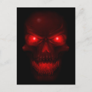 Red Glowing Skull Postcard