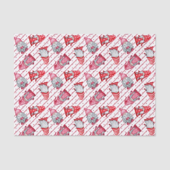 Red Gnome Christmas Tissue Paper (Front)