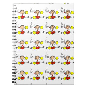 Red Go Team Cheerleader Spiral Notebook