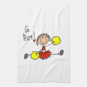 Red Go Team Cheerleader Tea Towel