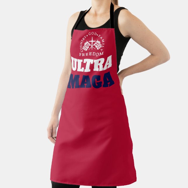 red God Family Country Freedom ULTRA MAGA Apron (Insitu)
