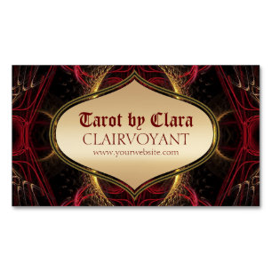 Red Goddess Temple Tarot Magnetic Business Card
