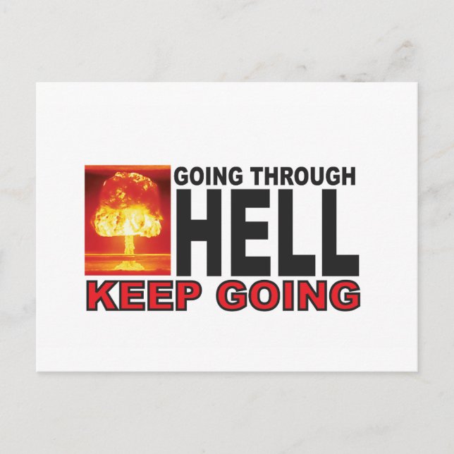red going through hell keep going postcard (Front)