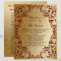 Red Gold 18 Candles and Roses Ceremony Program