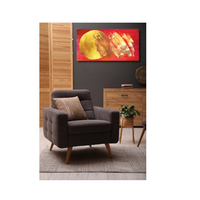 Red Gold Abstract Art Stretched Canvas Print (Creator Uploaded)
