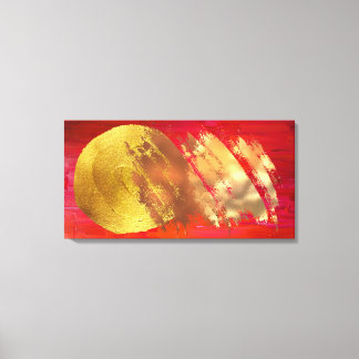 Red Gold Abstract Art Stretched Canvas Print