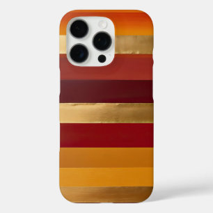 Red Gold and orange stripes iPhone 16 Pro Case