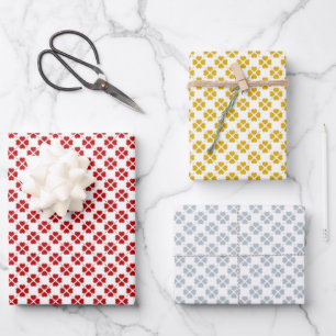 Red, gold and silver wrapping Paper. Wrapping Paper Sheet