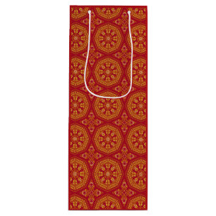 Red & Gold Arabesque Gift Bag