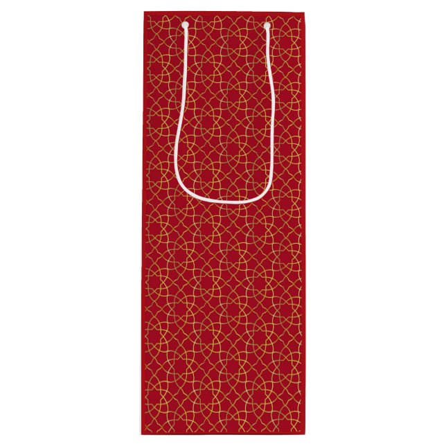 Red & Gold Arabesque Gift Bag (Front)