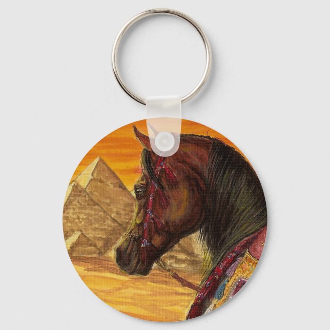 Red & Gold Arabian horse keychain (Front)