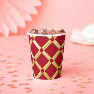 Red & Gold Arabic-inspired Paper Cup