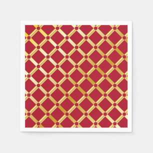 Red & Gold Arabic-inspired Paper Napkins