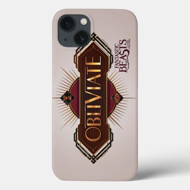 Red & Gold Art Deco Obliviate Spell Graphic Case-Mate iPhone Case (Back)
