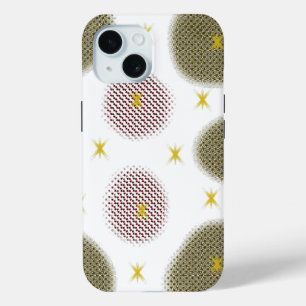 Red & Gold Artistic Pattern” iPhone 15 Case