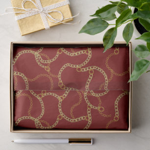 Red Gold Baroque Luxury Chain Tissue Paper