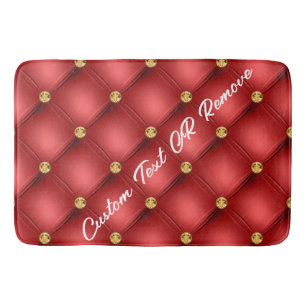 Red Gold Bath Mat with Custom Text